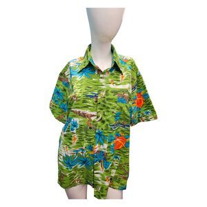Vancort Vintage 70's Hawaiian Shirt Short Sleeve Mens Size Large